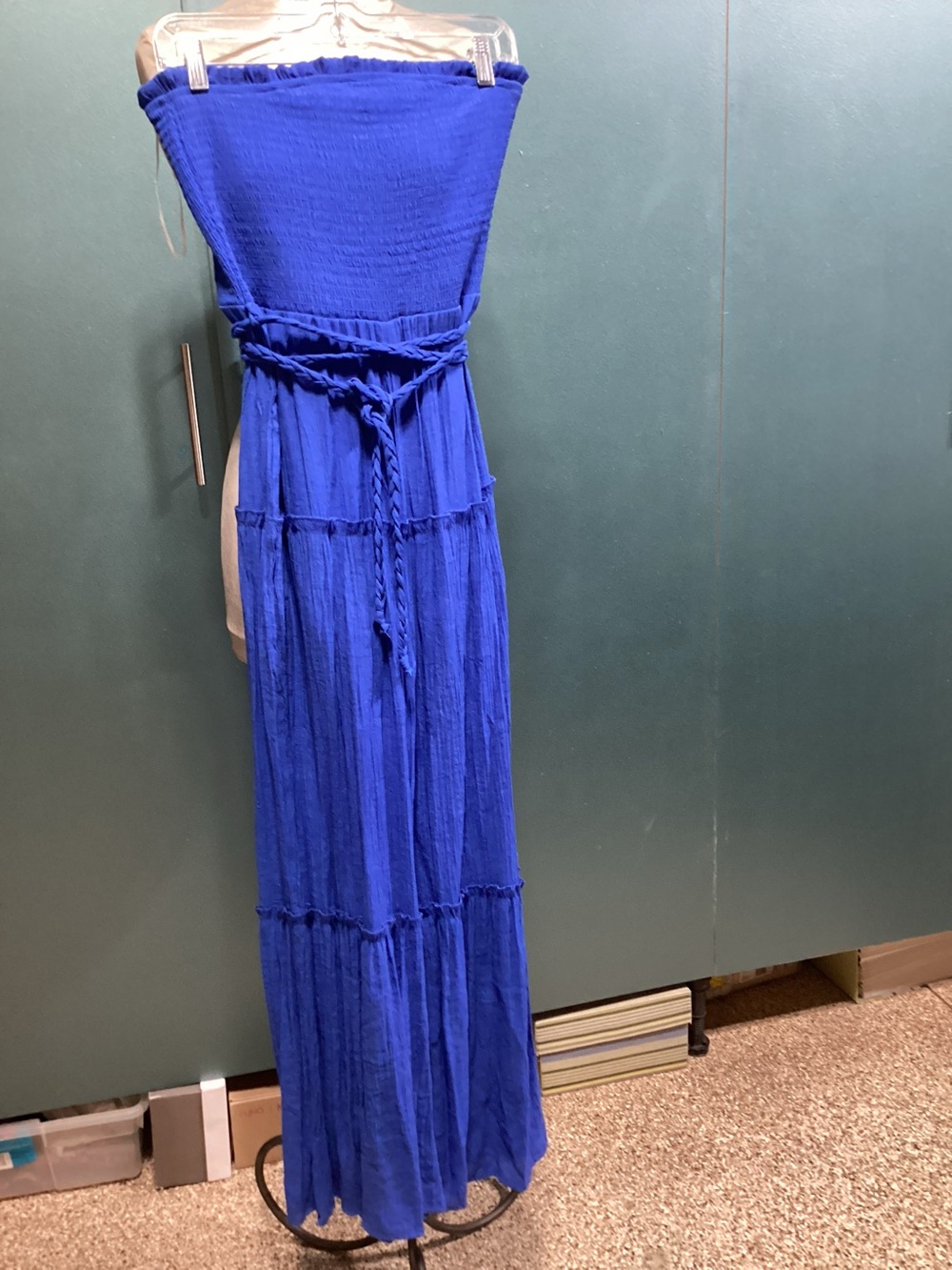 Gauze strapless jumpsuit